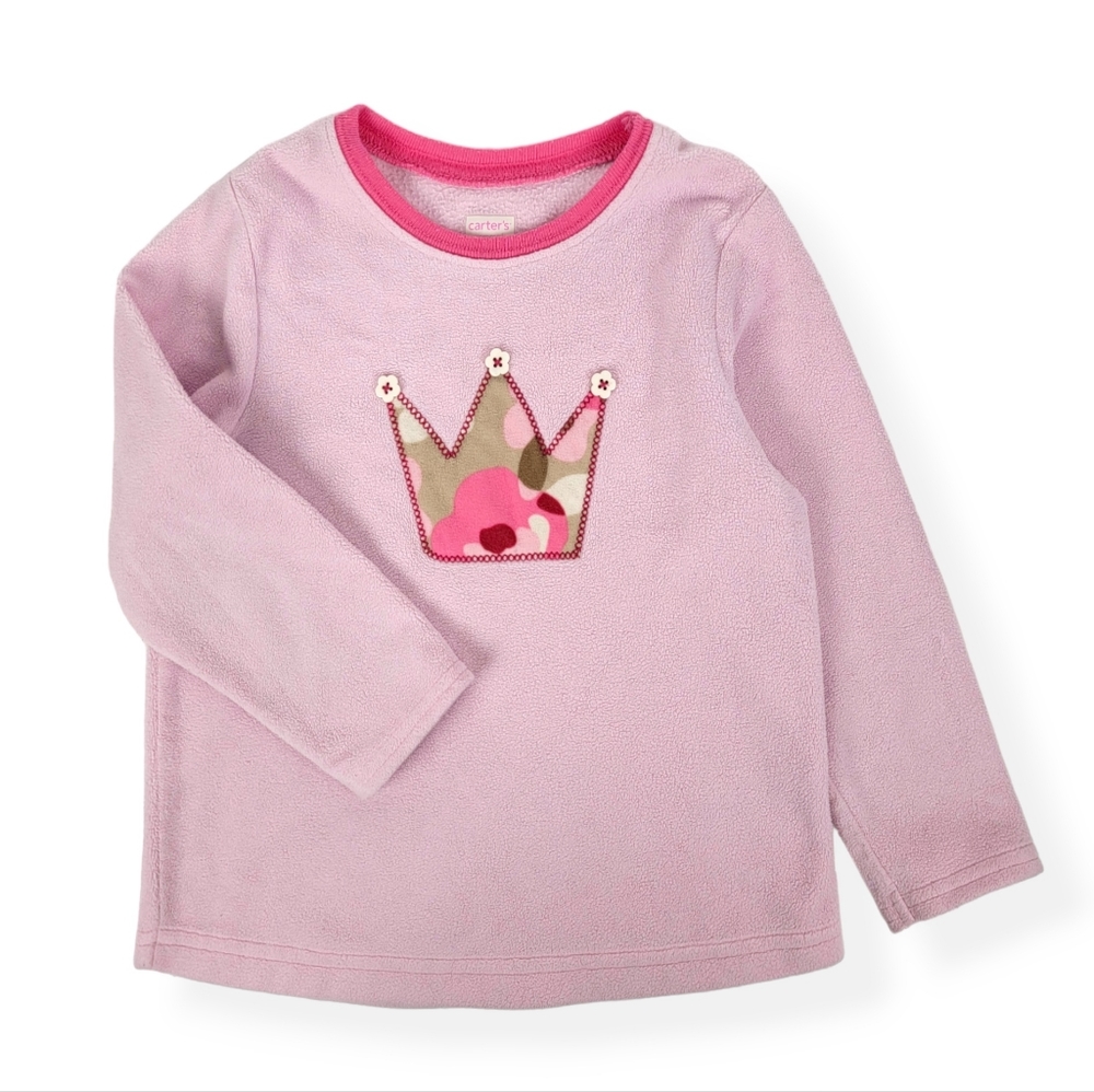 Carters Toddler Girls Long Sleeve Fleece Pink Top